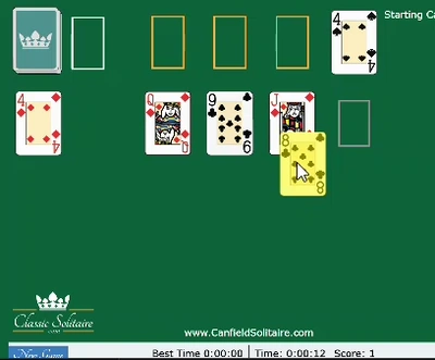 Canfield Solitaire Gameplay GIF Large